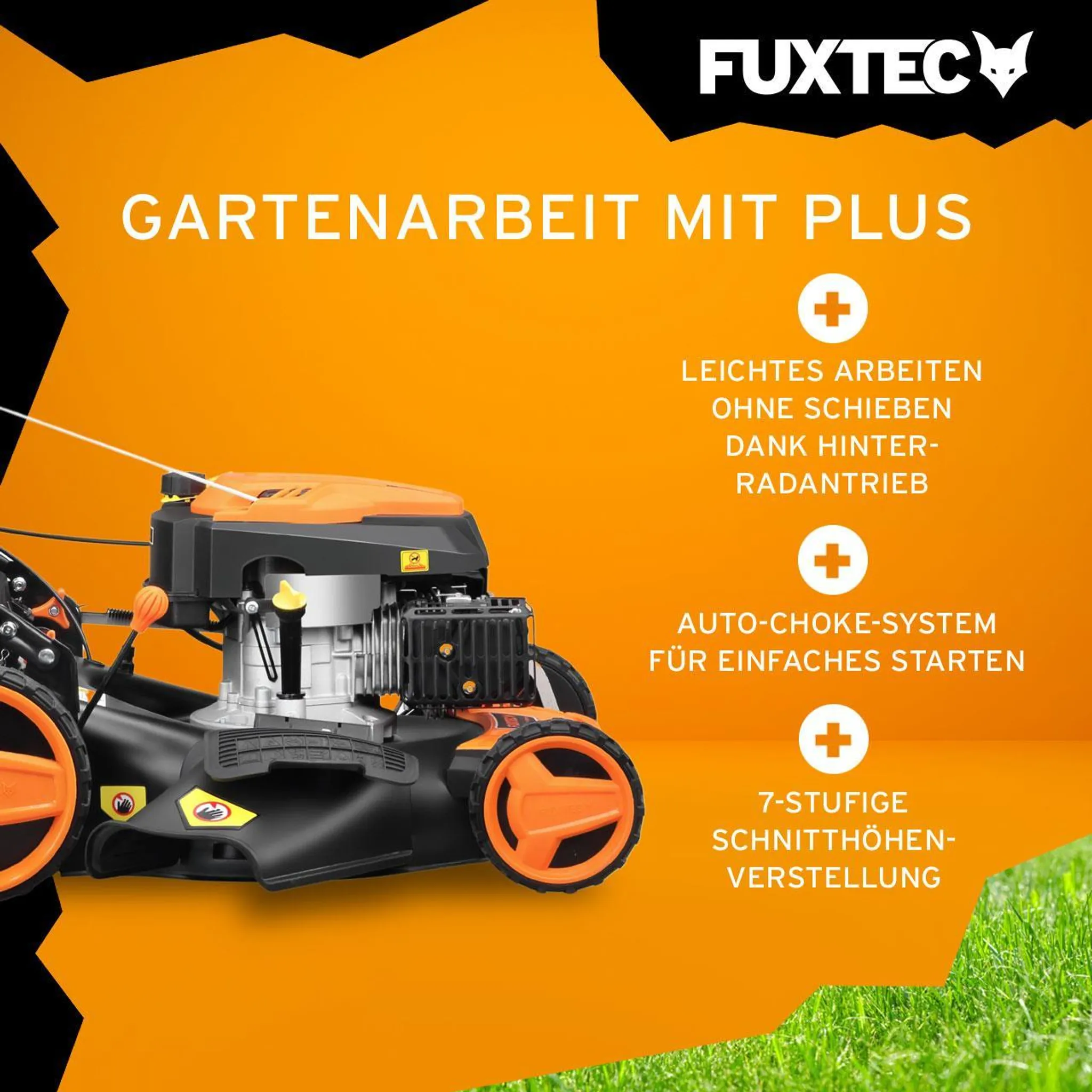 FUXTEC FX-RM5196 – 4in1 Benzin-Rasenmäher mit Antrieb, 196 ccm, 6 PS – Bild 5