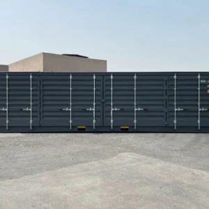 NEUER 40-Fuß-Seecontainer, grau, mit Seitenöffnung