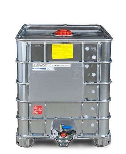 DENIOS IBC Gefahrgut-Container mit Stahlummantelung, Ex, Stahlkufen, 1000 l, NW150, 266172 – Bild 2