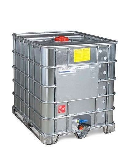 DENIOS IBC Gefahrgut-Container mit Stahlummantelung, Ex, Stahlkufen, 1000 l, NW150, 266172 – Bild 3