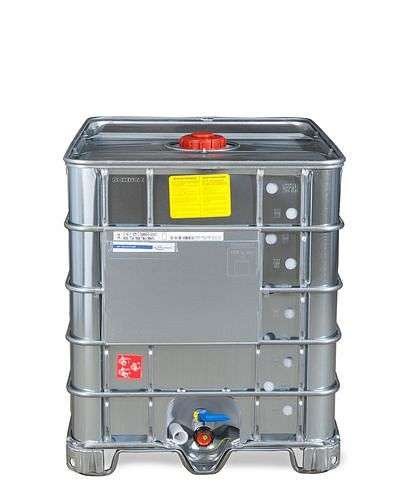 DENIOS IBC Gefahrgut-Container mit Stahlummantelung, Ex, Stahlkufen, 1000 l, NW150, 266172 – Bild 4