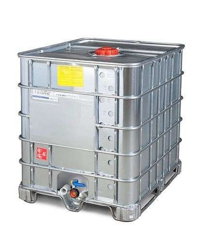 DENIOS IBC Gefahrgut-Container mit Stahlummantelung, Ex, Stahlkufen, 1000 l, NW150, 266172 – Bild 5