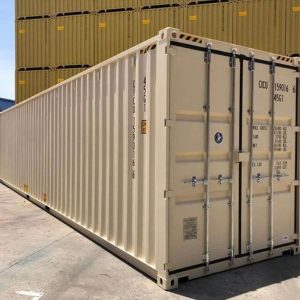 Seecontainer 45 Fuß, weiß, gebraucht, mit Standardtür
