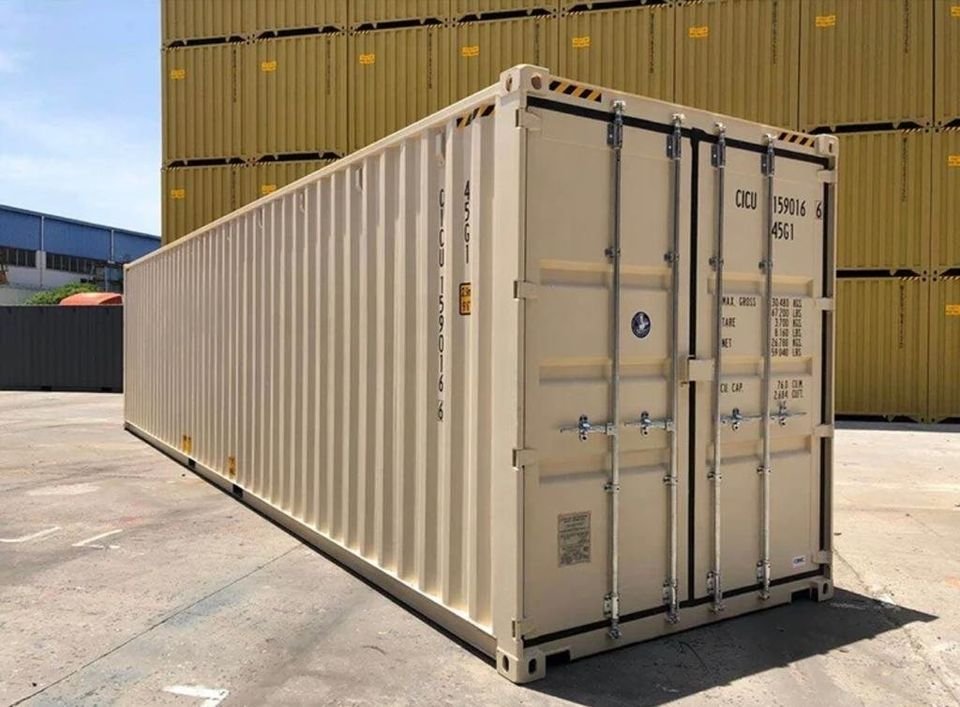 Seecontainer 45 Fuß, weiß, gebraucht, mit Standardtür – Bild 3