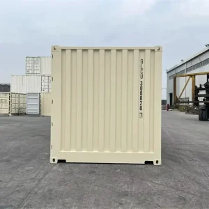 Neuer 20-Fuß-Seecontainer mit Seitenöffnung, beige
