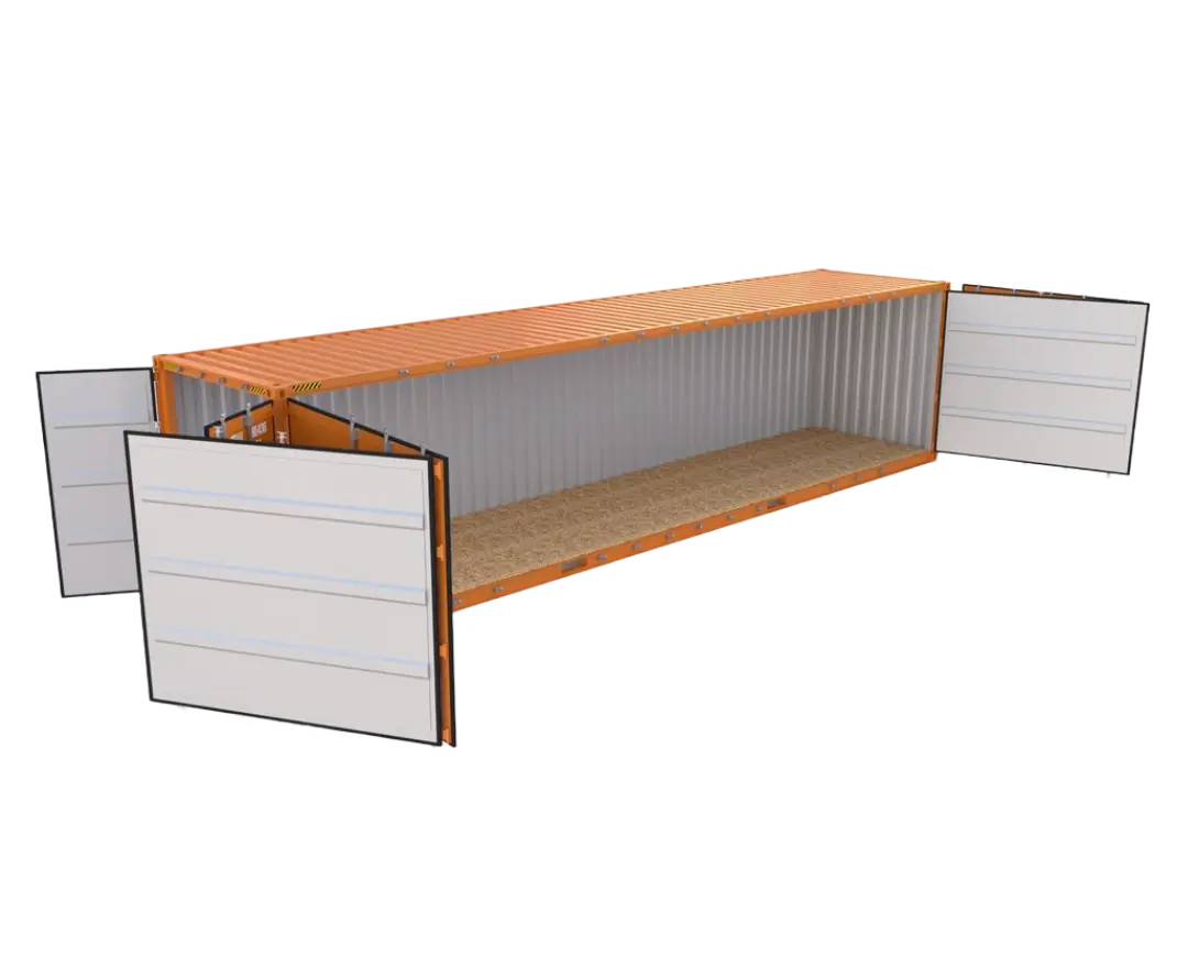 45-Fuß Seecontainer mit Seitentür