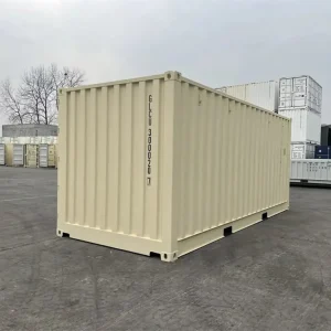 Neuer 20-Fuß-Seecontainer mit Seitenöffnung, beige