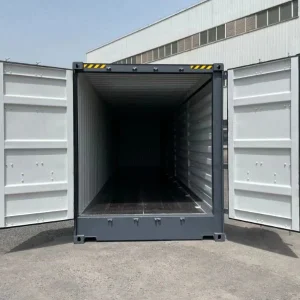 NEUER 40-Fuß-Seecontainer, grau, mit Seitenöffnung