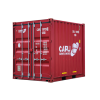 Seecontainer 10 Fuß, rot lackiert, doppeltürig, mit Holzfußboden