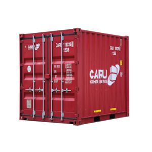 Seecontainer 10 Fuß, rot lackiert, doppeltürig, mit Holzfußboden