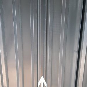 Container MC3, lackiert RAL 6005 Moosgrün, H 2090 x B 2142 x T 2950 mm, Tür stirnseitig einflügelig