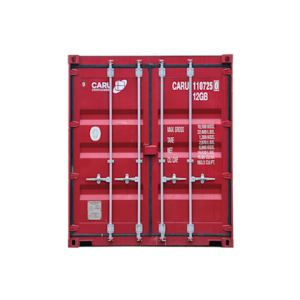 Seecontainer 10 Fuß, rot lackiert, doppeltürig, mit Holzfußboden