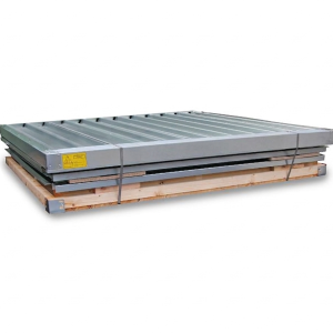 Materialcontainer MC 1200, verzinkt, zerlegt, mit Holzfußboden, 2100 x 2170 x 2150 mm, Einflügeltür auf der 2 m Seite
