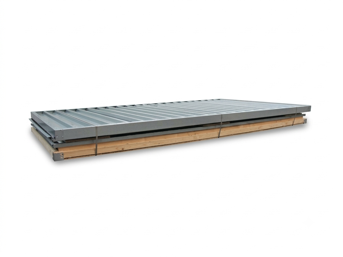Materialcontainer MC 1400, verzinkt, zerlegt, mit Holzfußboden, 4050 x 2170 x 2150 mm, Einflügeltür auf der 4 m Seite – Bild 2