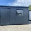 Materialcontainer, demontierbar, anthrazit, 4,00 m x 2,20 m, mit Tür und Fenstern