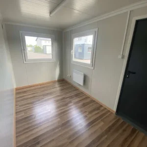 Materialcontainer, demontierbar, anthrazit, 4,00 m x 2,20 m, mit Tür und Fenstern