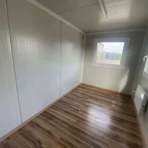 Materialcontainer, demontierbar, anthrazit, 4,00 m x 2,20 m, mit Tür und Fenstern