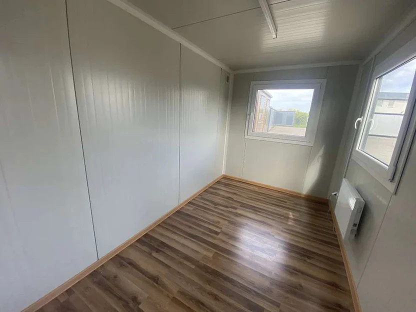 Materialcontainer, demontierbar, anthrazit, 4,00 m x 2,20 m, mit Tür und Fenstern – Bild 5