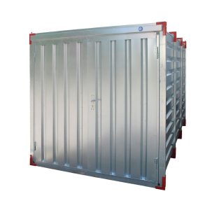 Lagercontainer LC2, verzinkt, mit Doppelflügeltür, H 2190 x B 2180 x T 2230 mm