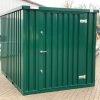 Container MC3, lackiert RAL 6005 Moosgrün, H 2090 x B 2142 x T 2950 mm, Tür stirnseitig einflügelig