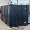 Container MC3, lackiert RAL 7021 Schwarzgrau, H 2090 x B 2142 x T 2950 mm, Tür stirnseitig einflügelig