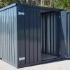 Materialcontainer MC4, lackiert RAL 7016 Anthrazitgrau, H 2090 x B 2142 x T 3882 mm, Tür stirnseitig zweiflügelig