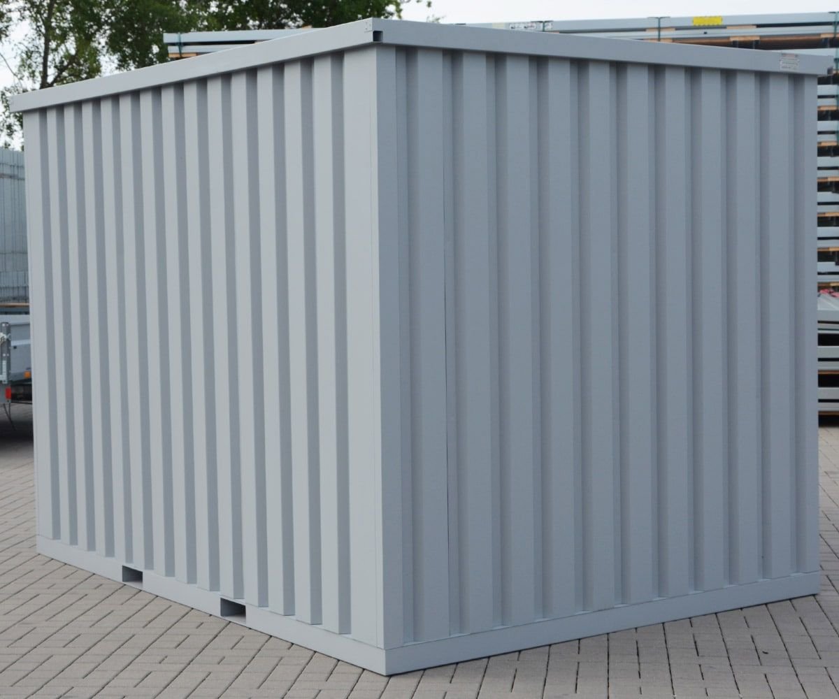 Materialcontainer MC4 lackiert RAL 7040 Fenstergrau H 2090 x B 2142 x T 3882 mm Tür stirnseitig einflügelig – Bild 2