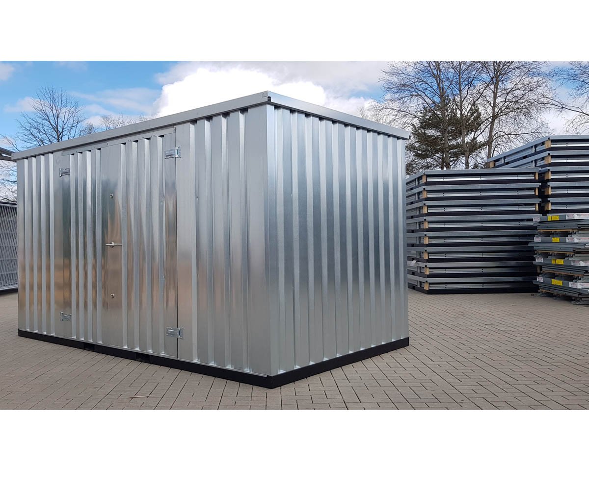 Materialcontainer MC4, verzinkt, H 2090 x B 2142 x T 3882 mm, Tür längsseitig zweiflügelig