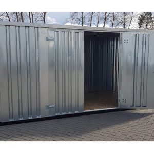 Materialcontainer MC4, verzinkt, H 2090 x B 2142 x T 3882 mm, Tür längsseitig zweiflügelig