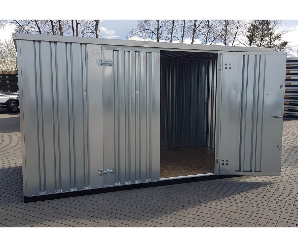 Materialcontainer MC4, verzinkt, H 2090 x B 2142 x T 3882 mm, Tür längsseitig zweiflügelig – Bild 3
