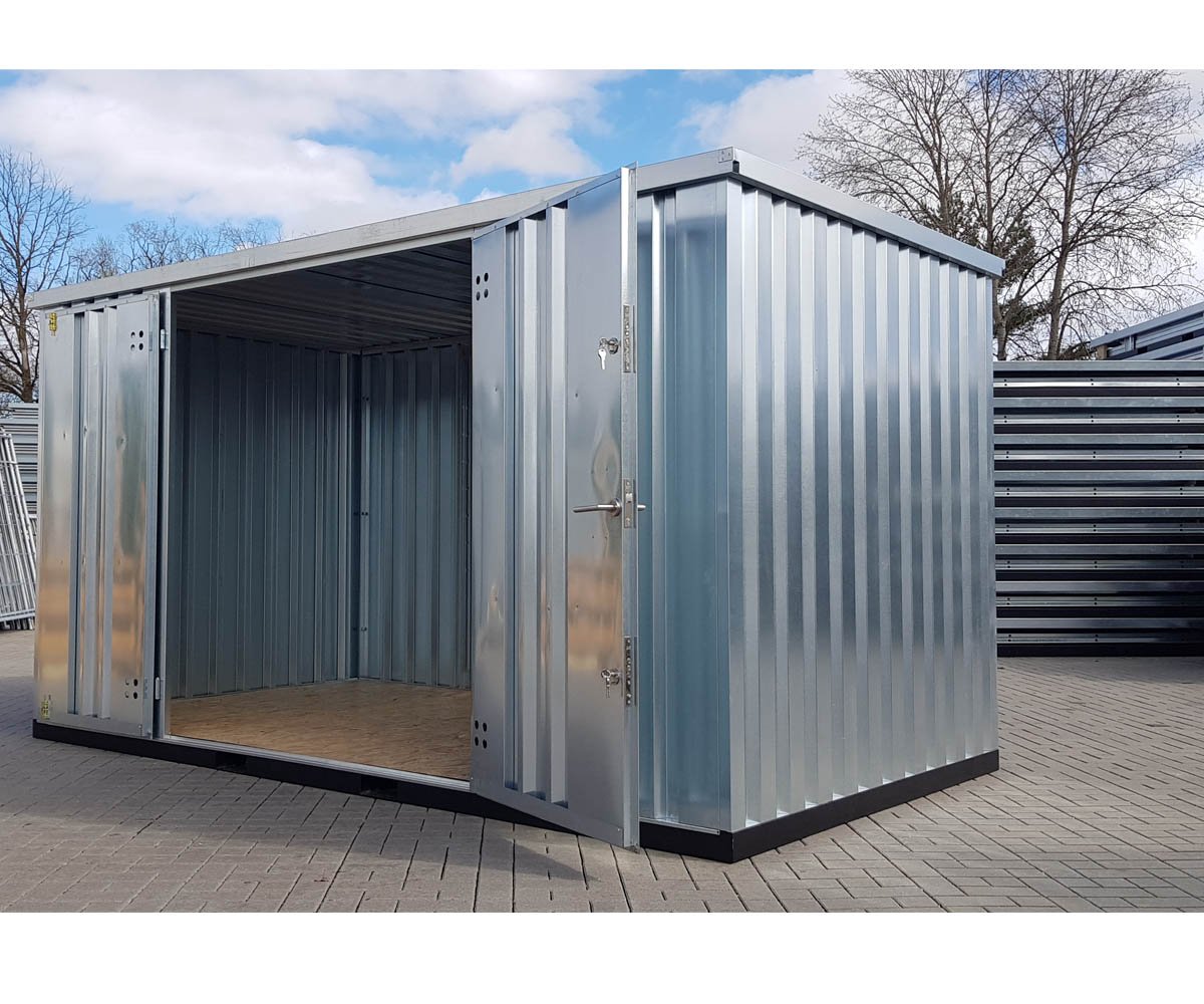 Materialcontainer MC4, verzinkt, H 2090 x B 2142 x T 3882 mm, Tür längsseitig zweiflügelig – Bild 2