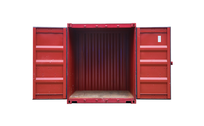 Seecontainer 10 Fuß, rot lackiert, doppeltürig, mit Holzfußboden – Bild 4