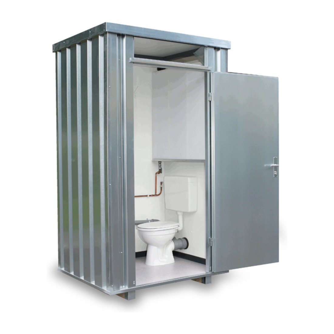 Toilettenbox TB, verzinkt, montiert, mit Frischwassertank 160 L